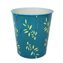 Round Blue Plastic Leaf Design Open Top Dustbin (B06-2020-3)